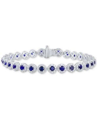 Macy's - Gemstone & Diamond (3 ct. t.w) Tennis Bracelet in 14k White Gold