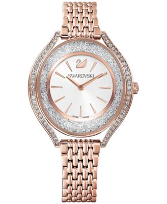 Swarovski - Women's Swiss Crystalline Aura Rose Gold-Tone Stainless Steel PVD Bracelet Watch 35mm