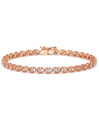 Macy's - Diamond Rope-Framed Tennis Bracelet (1 ct. t.w.) in 14k Rose Gold