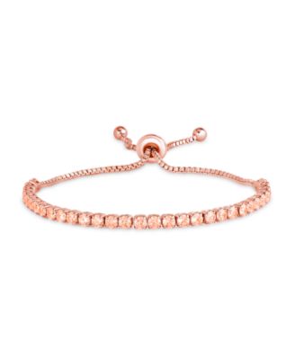 Macy's - Rose Gold Plated Simulated Morganite Tennis Adjustable Bolo Bracelet