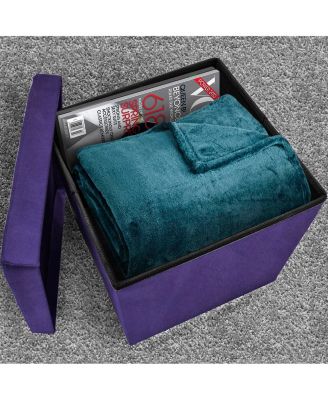 Sorbus - Faux Suede with Cover Foldable Storage Ottoman
