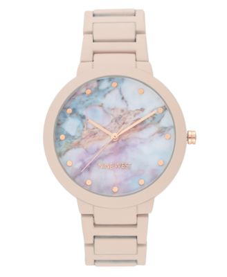 Nine West - Pink Rubberized Bracelet Watch, 40.5mm