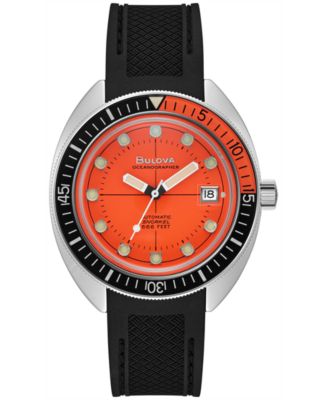 Bulova - Men's Automatic Oceanographer Black Polyurethane Strap Watch 41mm