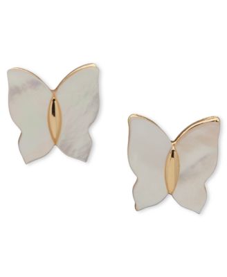 lonna & lilly - Gold-Tone Mother-of-Pearl Butterfly Stud Earrings