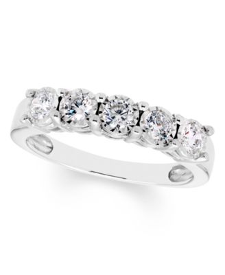 Macy's - Diamond 5 Stone Band 1/2 ct. t.w. in 14k White Gold