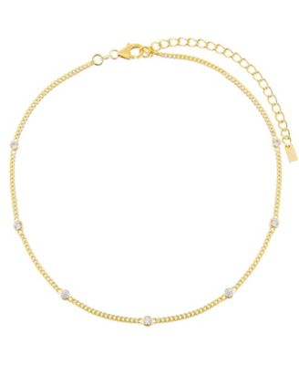 by Adina Eden - Cubic Zirconia Bezel Cuban Chain Choker