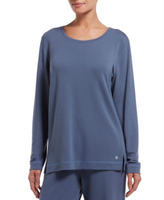 Hue - Plus Size Solid Long Sleeve Lounge T-Shirt