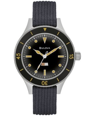 Bulova - Men's Automatic Navy Nylon Strap Watch 41mm