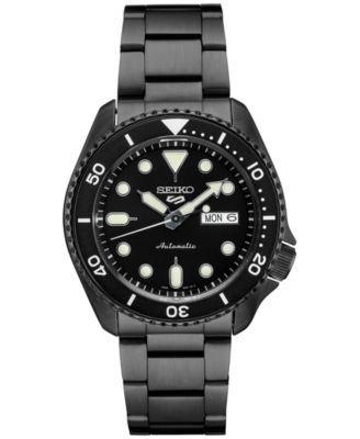 Seiko - Men's Automatic 5 Sports Black Ion Finished Bracelet Watch 43mm
