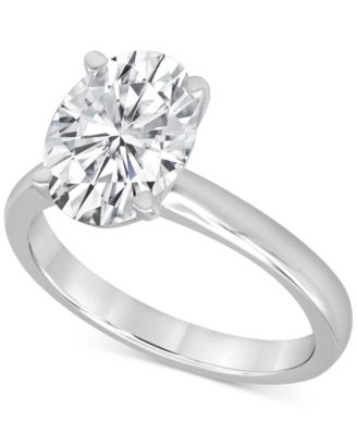 Badgley Mischka - Certified Lab Grown Oval-Cut Solitaire Engagement Ring (3 ct. t.w.) in 14k White Gold