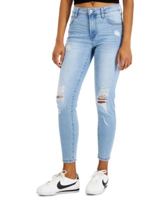 Celebrity Pink - Juniors' Ripped Skinny Ankle Jeans