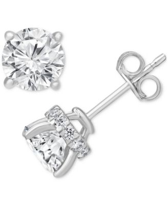 Badgley Mischka - Certified Lab Grown Diamond Halo Stud Earrings (2-1/2 ct. t.w.) in 14k White Gold