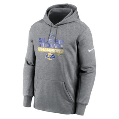 Nike - Men's  Heather Charcoal Los Angeles Rams 2021 Super Bowl Champions Locker Room Trophy Collection Pullover Hoodie