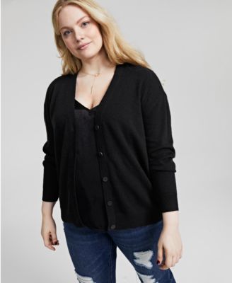 Charter Club - Plus Size Cashmere Boyfriend Cardigan, Created for Macy's