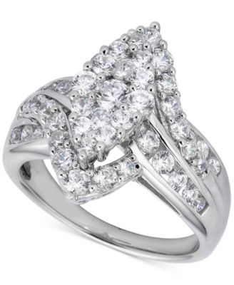 Macy's - Diamond Cluster Ring (2 ct. t.w.) in 14k White Gold