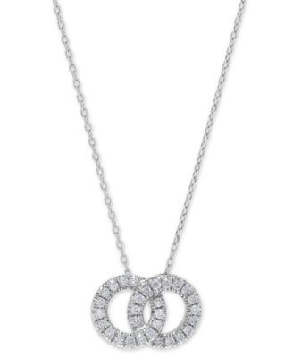 Macy's - Diamond Interlocking Circle 18" Pendant Necklace (1/3 ct. t.w.)