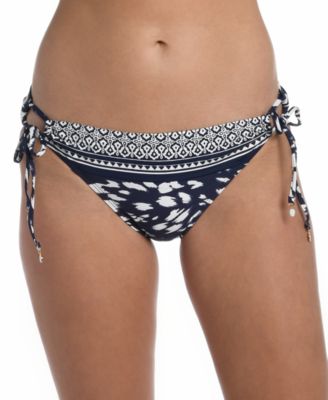 La Blanca - Women's Printed Side-Tie Shirred Hipster Bikini Bottoms
