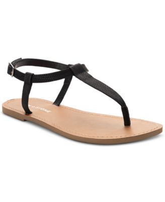 Sun + Stone - Krisleyy T-Strap Slingback Flat Sandals