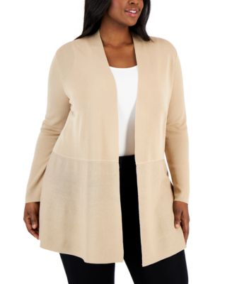Anne Klein - Plus Size Monterey Open-Front Cardigan