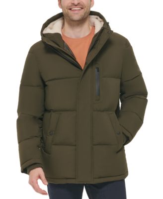 Cole Haan - Men's Puffer Coat With Fleece-Lined Hood