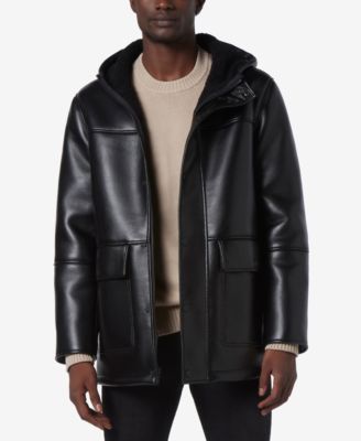 Marc New York - Men's Donohue Faux Leather Fleece-Lined Parka Jacket