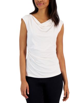 Anne Klein - Women's Cap-Sleeve Cowlneck Blouse