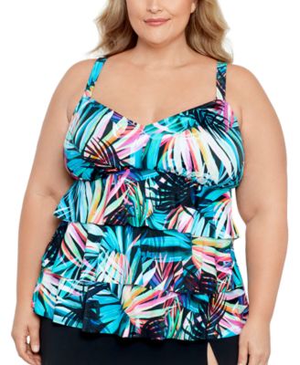 Swim Solutions - Plus Size Triple Tier Tankini