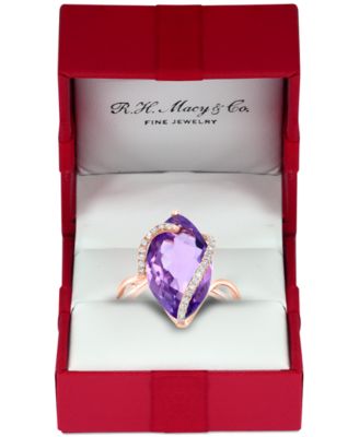 EFFY Collection - Marquise-Cut Citrine (8-1/2 ct. t.w.) and Diamond (1/8 ct. t.w.) Wrap Ring in 14k Gold