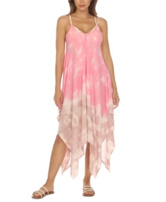 Raviya - Sleeveless Tie-Dye Handkerchief-Hem Cover-Up Dress