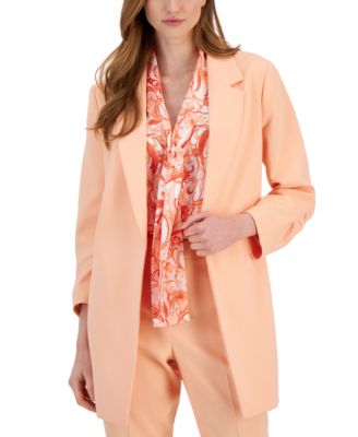Tahari ASL - Women's Ruched-Sleeve Topper Jacket