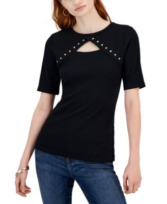 I.N.C. International Concepts - Women's Studded Cutout Top
