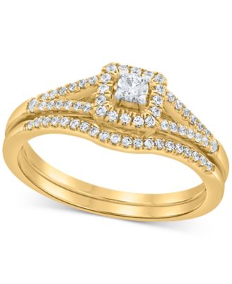 Macy's - Diamond Halo Bridal Set (1/3 ct. t.w.) in 14k Gold