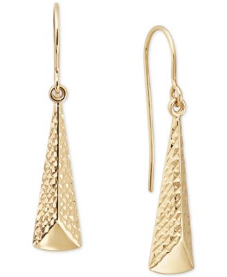 Macy's - Polished Long Triangle Drop Earrings in 10k Yellow Gold