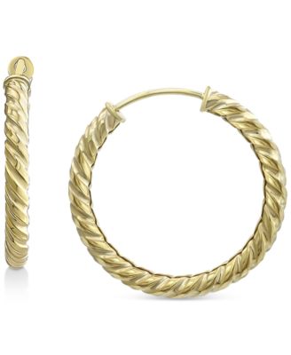 Macy's - Round Twist Small Hoop Earrings in 10k Gold, 0.71"