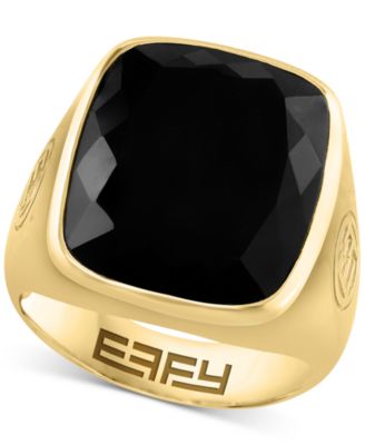 EFFY Collection - Men's Onyx Statement Ring in 14k Gold-Plated Sterling Silver