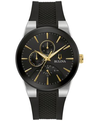 Bulova - Men's Chronograph Modern Millennia Black Silicone Strap Watch 41mm
