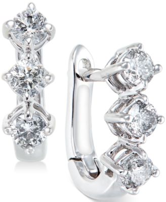 Macy's - Diamond Trio Earrings (1 ct. t.w.) in 14k White Gold