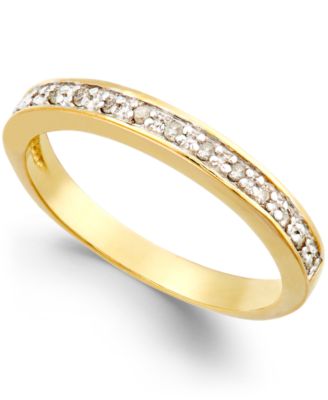 Macy's - Diamond Band (1/10 ct. t.w.) in 18k Gold over Sterling Silver
