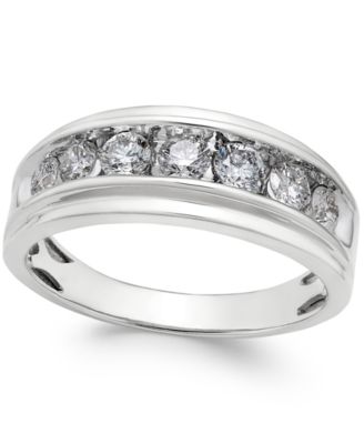 Macy's - Men's Diamond Band (1 ct. t.w.) in 10k White Gold