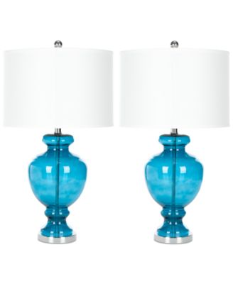 Safavieh - Set of 2 Turquoise Glass Table Lamps