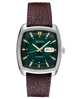 Seiko - Men's Automatic Recraft Brown Leather Strap Watch 40mm