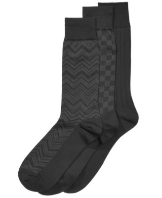 Perry Ellis Portfolio - Men's 3-Pk. Microfiber Patterned Socks