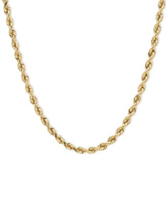 Macy's - 14k Gold Necklace, 24" Diamond Cut Rope