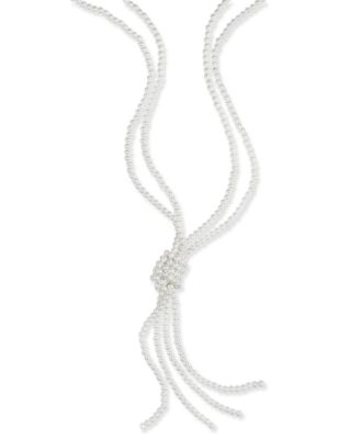 Charter Club - Colored Imitation Pearl Knotted Lariat Necklace, 28" + 2" extender