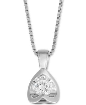 Macy's - Diamond Tension-Set 18" Pendant Necklace (5/8 ct. t.w.) in 14k Gold
