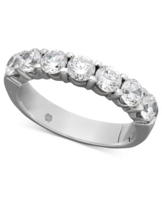 Macy's - Certified Seven Diamond Station Band Ring in 14k White Gold (1-1/2 ct. t.w.)