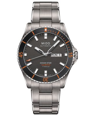 Mido - Men's Swiss Automatic Ocean Star Captain V Titanium Bracelet Watch 42.5mm