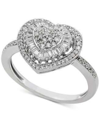 Macy's - Diamond Heart Cluster Ring (1/2 ct. t.w.)
