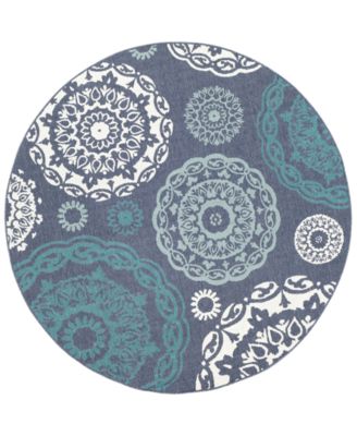 Surya - Alfresco ALF-9666 Charcoal 7'3" Round Area Rug