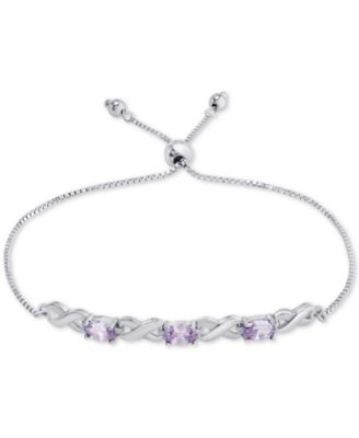 Macy's - Blue Topaz Bolo Bracelet (1-3/4 ct. t.w.) in Sterling Silver (Also in Amethyst, Sapphire & Simulated Opal)